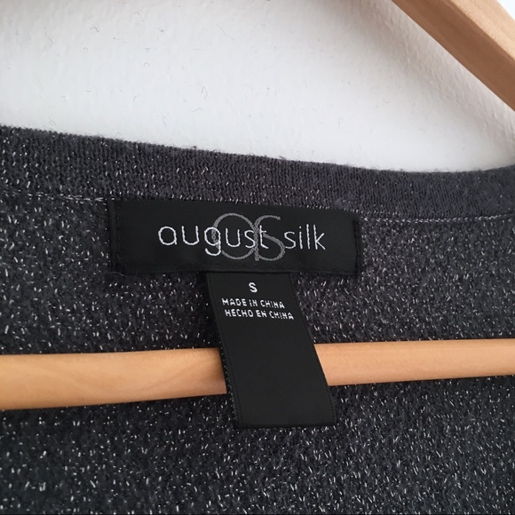 August Silk 3/4 Sleeve Knit Metallic Crew Sweater - Picture 4 of 4